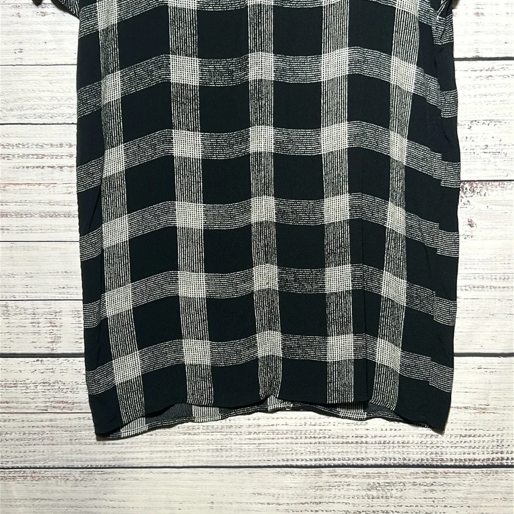 Madewell Zip Front Black Buffalo Plaid Check Sheath Dress Small - Picture 16 of 16